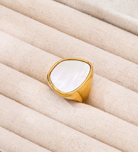 Joolim High End 18K Gold Plated Stainless Steel Irregular Shell Chunky Band Rings for Women Finger Ring Wholesale