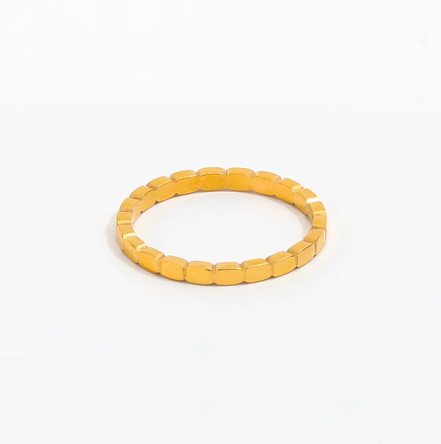 High End 18K Plain Gold Dainty Dot Rings Stainless Steel Trendy Simple Gold Plated Jewelry