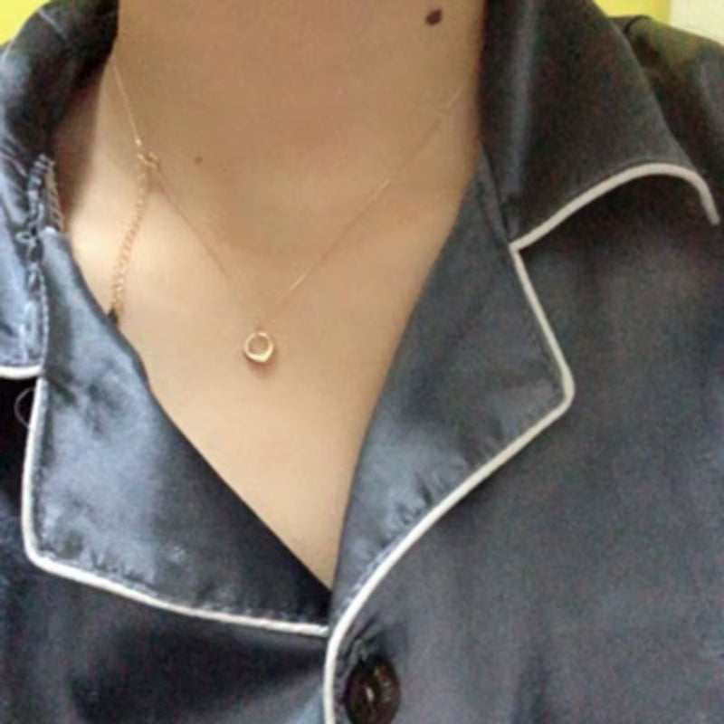 Joolim Jewelry 18K Gold Plated Chunky Circle Gradient Pendant Necklace Stainless Steel Jewelry Wholesale Tarnish Free