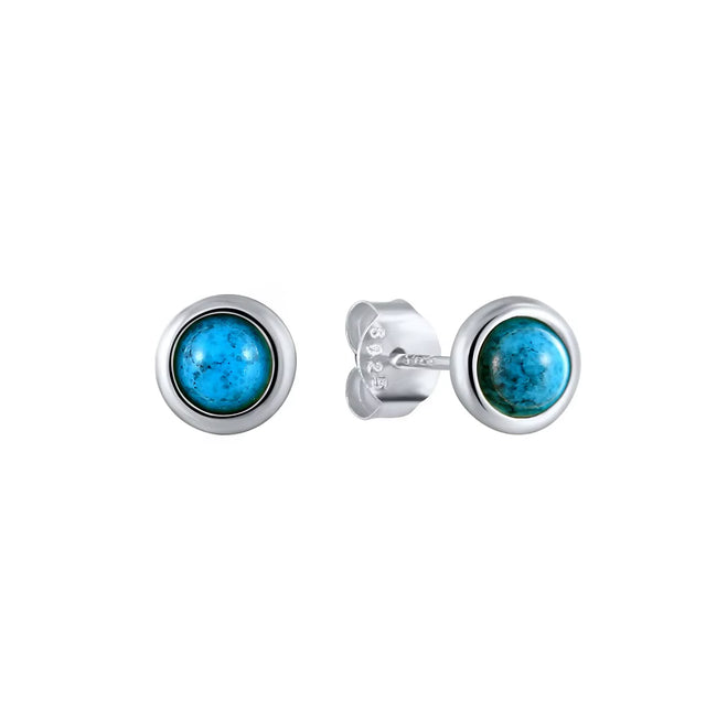 925 Sterling Silver Turquoise Eyes Stud Earrings Europe and American Hot Sell Silver Jewelry
