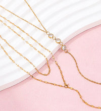 Joolim Jewelry Cross Link Chain Double Layer Y Tassel Necklace 18K Gold Plated Stainless Steel Adjustable Trendy Zirconia