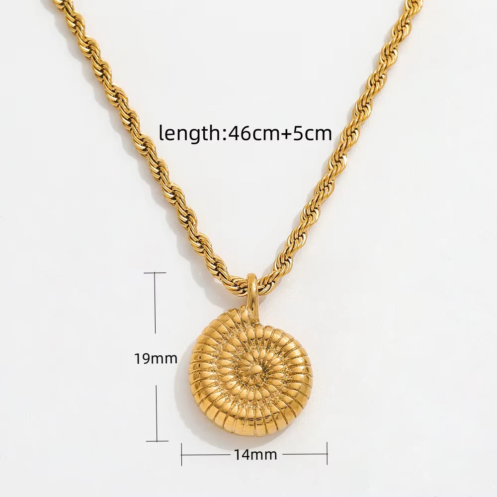 Joolim Jewelry 18K Gold Plated Rope Chain Cute Snail Pendant Necklace Trendy Tarnish Free Gold Jewelry