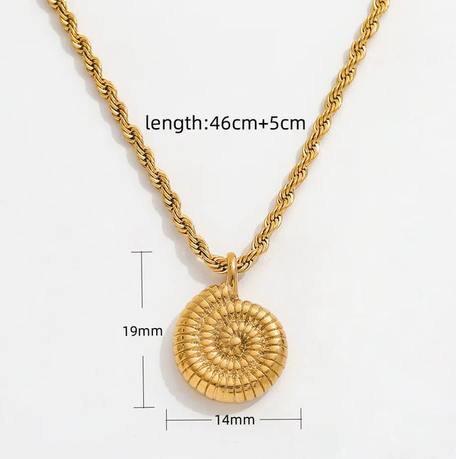 Joolim Jewelry 18K Gold Plated Rope Chain Cute Snail Pendant Necklace Trendy Tarnish Free Gold Jewelry
