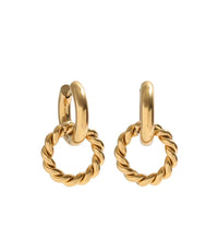 JOOLIM Jewelry PVD 18K Gold Plated Double Rope Chain Hoop Earring Stainless Steel Jewelry Fashion Jewelry
