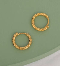 18K Pvd Dainty Thin Classic Rope Chain Stainless Steel Hoop Earring Versatile Fashion Jewelry