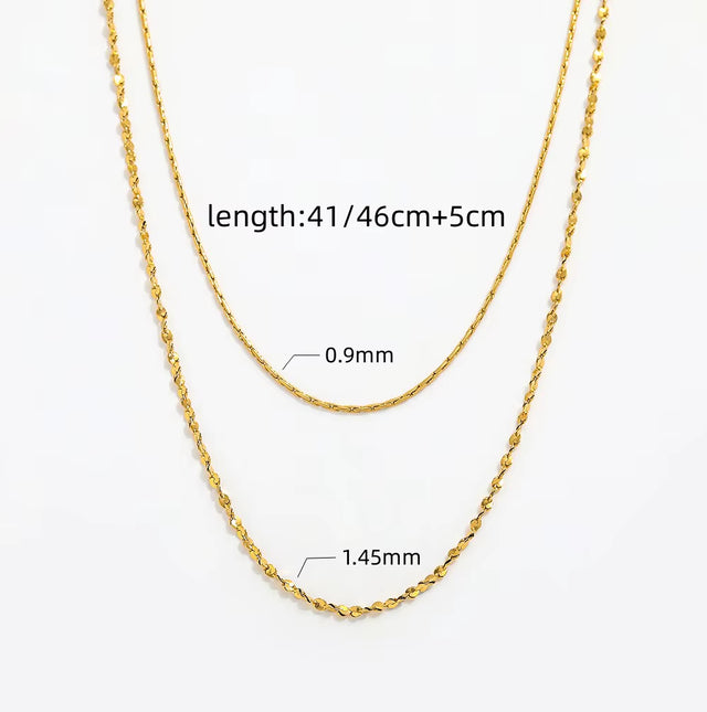 Joolim Jewelry 18K Gold Plated Double-Layer Choker Necklace Stainless Steel Jewelry Wholesale