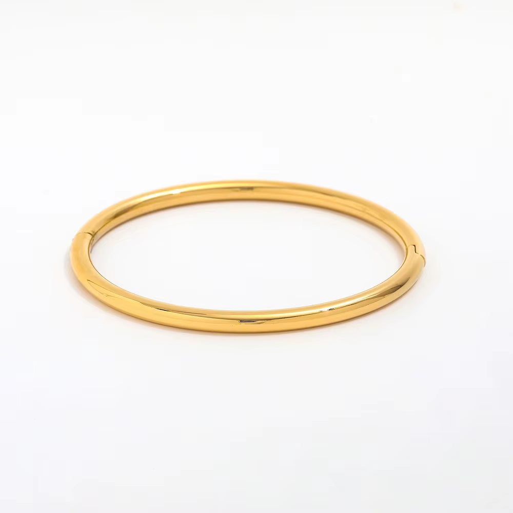High End Stainless Steel Gold Plated Polishing Bangle Bracelet for Women Fashion Jewelry