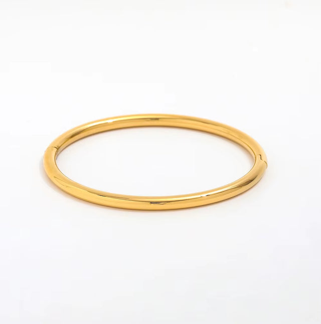High End Stainless Steel Gold Plated Polishing Bangle Bracelet for Women Fashion Jewelry