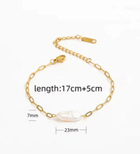 Joolim 18K Gold Plated Irregular Real Natural Freshwater Pearl Stainless Steel Paper Pin Necklace Bracelet Earring Jewelry Set