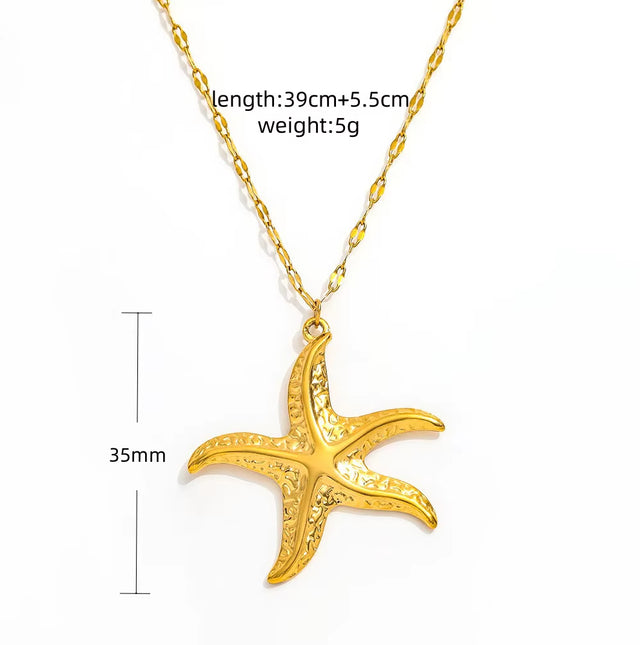 Joolim Jewelry 18K Gold Plated Starfish Sea Snail Turtle Enamel Pendant Necklace Trendy Tarnish Free Gift