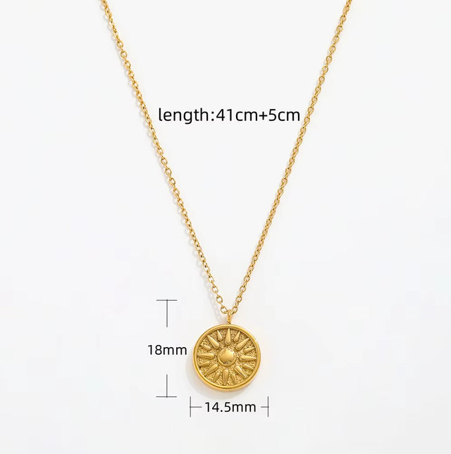 Joolim Jewelry 18K Gold Plated Sun Goddess Necklace Stainless Steel Jewelry Wholesale
