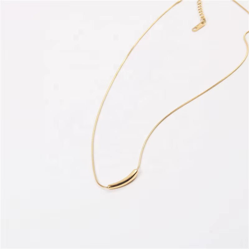 Joolim 18K Gold Plated Minimalist Bar Pendant Necklace Stainless Steel Necklace Tarnish Free Gold Jewelry Wholesale