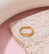 Tarnish Free Waterproof Minimalist Twist Stackable 18K PVD Fashion Gold Plated Stainless Steel Eternity Women Rings Single Piece