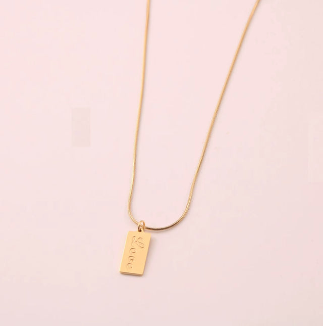 Joolim Jewelry 18K Gold Plated Love Fram Pendant Necklace Stainless Steel Jewelry Wholesale