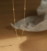 Joolim Jewelry 18K Gold Plated Fresh Water Pearl Dainty Chain Beads Satellite Necklace Stainless Steel Jewelry Wholesale