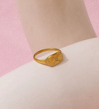 Joolim Jewelry Wholesale 18K Gold Plated Sun Rays Burst Stainless Steel Rings for Women Statement Rings