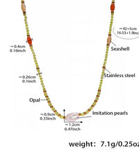 New Trendy Natural Stone Imitation Pearl Stainless Steel Pedant Necklace Waterproof Fashion Jewelry