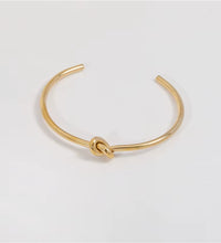 High End Gold Plated Stainless Steel Knot Cuff Bracelet for Women Wholesale Jewelry