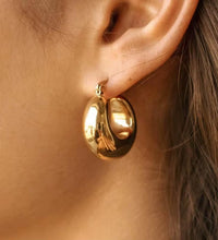 JOOLIM High End Gold 18K Gold Plated Lightweight Hollow Chunky Statement Stainless Steel Hoop Earrings