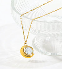 Joolim Jewelry 18K Gold Plated Waterproof&No Fade Fashion Simple Elegant Moon Shell Pendant Necklace Stainless Steel Jewelry