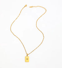 Joolim Jewelry 18K Gold PVD Plated North Star Rectangle Necklace Stainless Steel Necklace Tarnish Free Waterproof Gold Jewelry