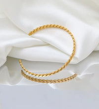 High End 18K PVD Gold Plated Stainless Steel Knit Cuff Bracelet for Women Wholesale Jewelry