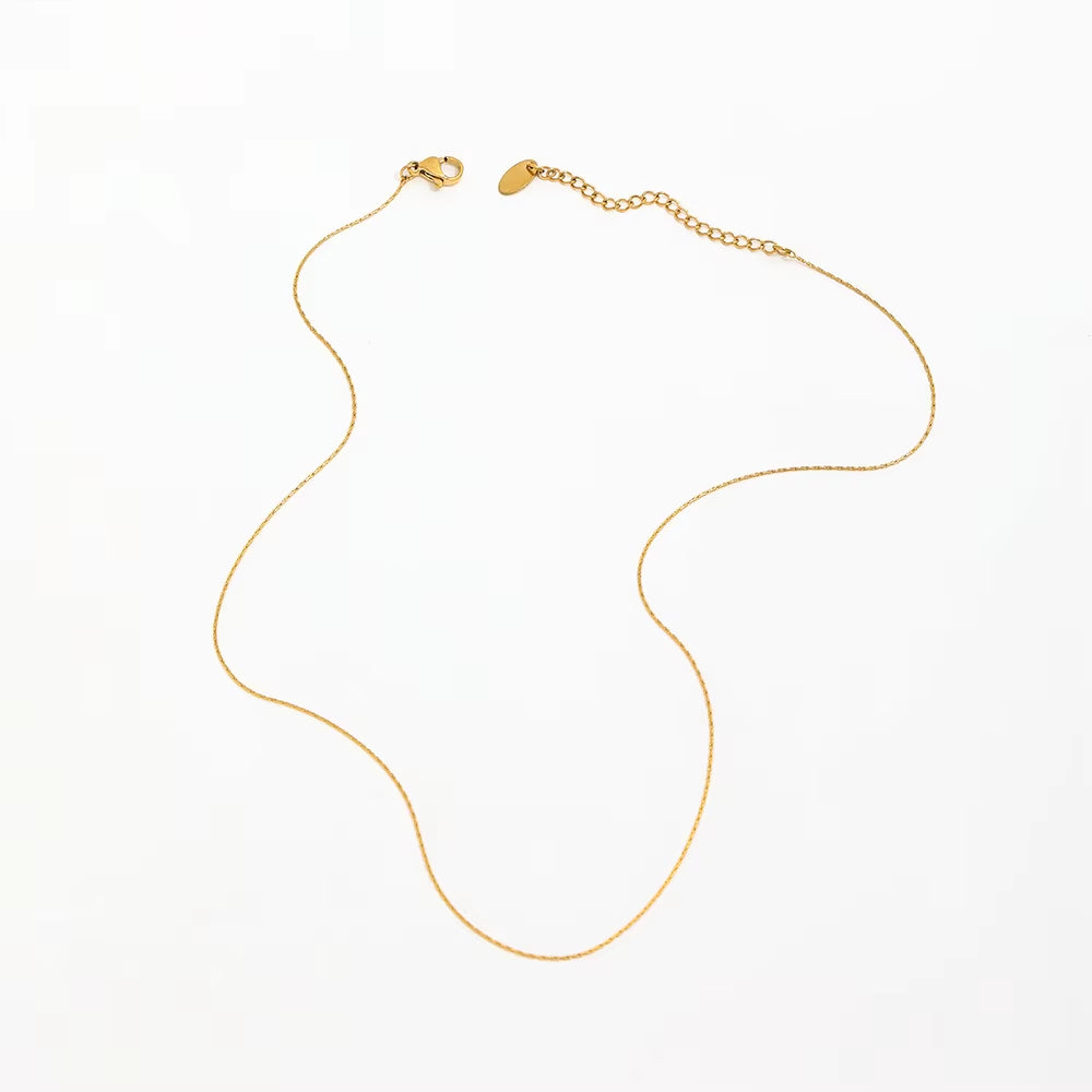 Joolim Gold Plated Very Fine Chain Choker Necklace Jewelry Wholesale Stainless Steel Dainty Necklace Trendy Women'S