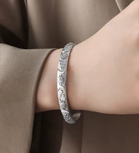 High End Gold Plated Stainless Steel Moon Star Relief Zirconia Cuff Bracelet for Women Wholesale Jewelry