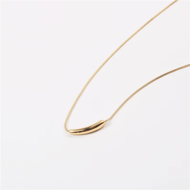 Joolim 18K Gold Plated Minimalist Bar Pendant Necklace Stainless Steel Necklace Tarnish Free Gold Jewelry Wholesale