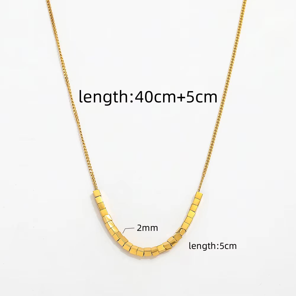 Joolim Jewelry 18K Gold Plated Boxes Pendant Necklace Stainless Steel Fashion Jewelry Wholesale for Women