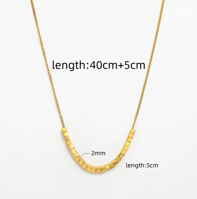 Joolim Jewelry 18K Gold Plated Boxes Pendant Necklace Stainless Steel Fashion Jewelry Wholesale for Women