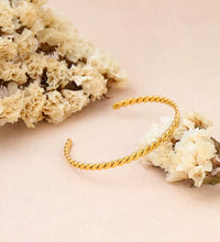 High End 18K PVD Gold Plated Stainless Steel Knit Cuff Bracelet for Women Wholesale Jewelry