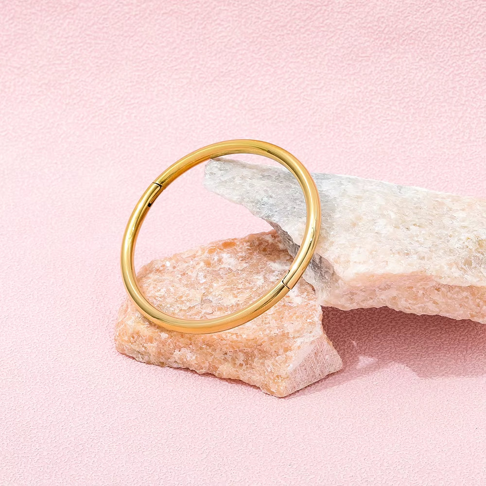 High End Stainless Steel Gold Plated Polishing Bangle Bracelet for Women Fashion Jewelry