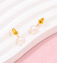 Trendy Earring 18K Gold Plated Single Big Natural Pearl Stud Earring Stainless Steel Fashion Jewelry Wholesale