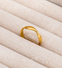 Joolim Jewelry Wholesale High End PVD Waterproof&Non Tarnish Fashion Dainty Arc-Shaped Wave Stainless Steel Ring for Women