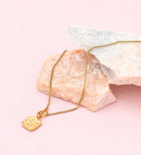 High End 18K Gold Plated Texture Toggle Square Pendant Necklace Stainless Steel PVD Plated Jewelry Trendy Jewelry Women Gift