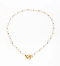 Joolim 18K Gold Plated Stainless Steel Pearl String Toggle Necklace Jewelry Wholesale Tarnish Free & Waterproof