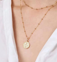 Joolim Jewelry 18K Gold Plated 2 Rows Eye Pendant Necklace Multi Layer Necklace Trendy Jewelry