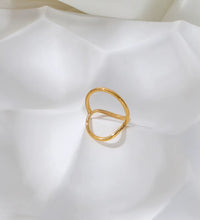 High End 18K Plain Gold Simple Large Circle Rings Stainless Steel Trendy Simple Gold Plated Jewelry