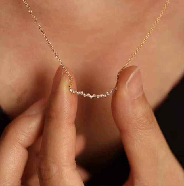 Joolim Jewelry Gold Plated Tarnish Free & Waterproof Dainty Zirconia Stainless Steel Necklace Fashion Jewelry