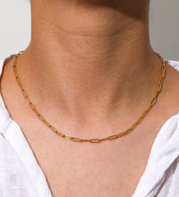 Joolim Jewelry Gold Plated Statement Paper Pin Link Chain Adjustable Necklace Stainless Steel Jewelry Wholesale