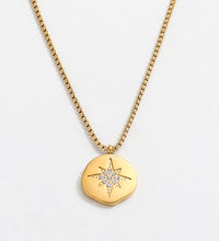 18K Gold Plated Starburst Stainless Steel Pendant Necklace Trendy Jewelry Dainty Pendant Necklace