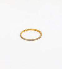 Joolim Jewelry CNC Inlay Dainty Crystal Half Pave Stainless Steel Rings for Women Green Black Clear CZ Rings Fashion Jewelry