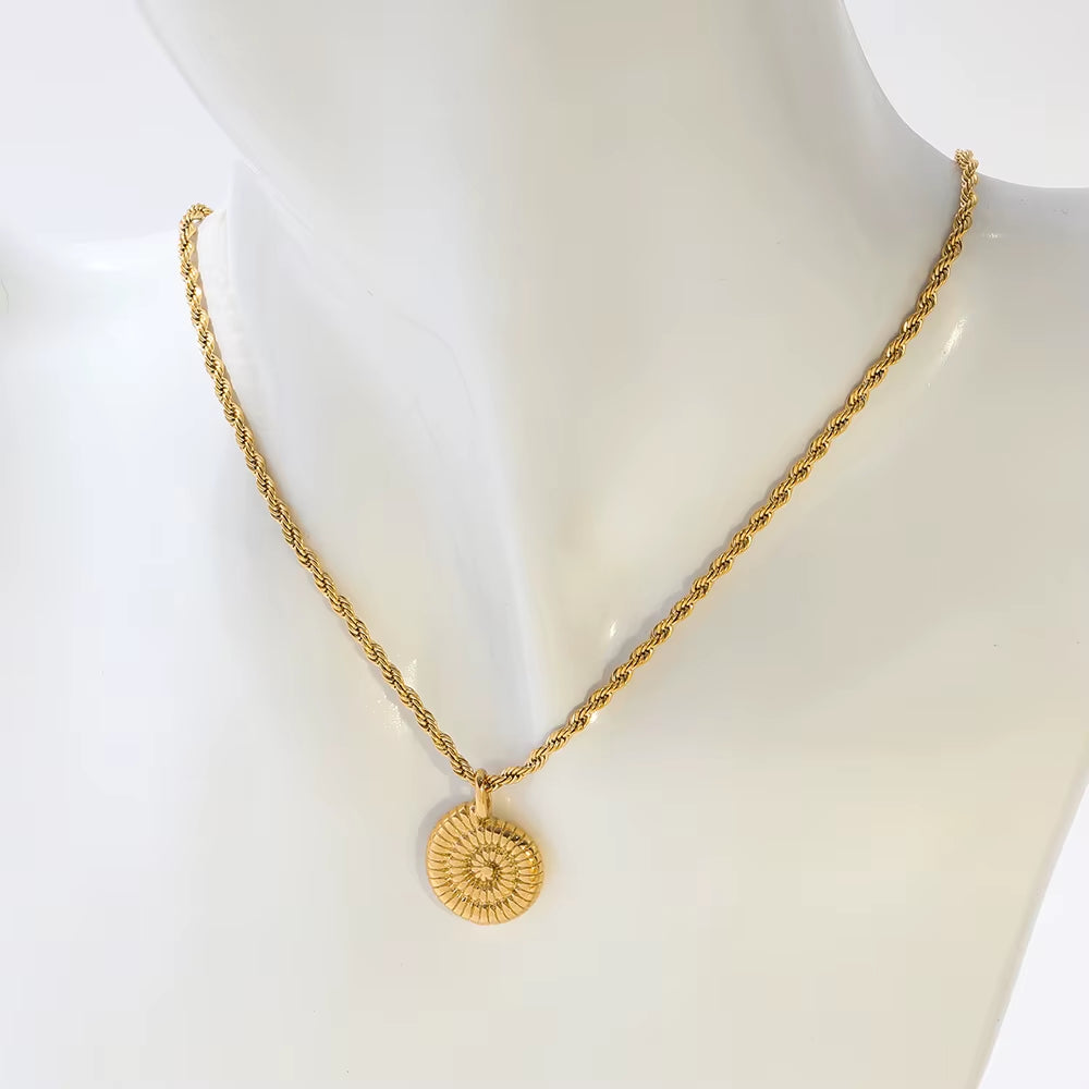 Joolim Jewelry 18K Gold Plated Rope Chain Cute Snail Pendant Necklace Trendy Tarnish Free Gold Jewelry