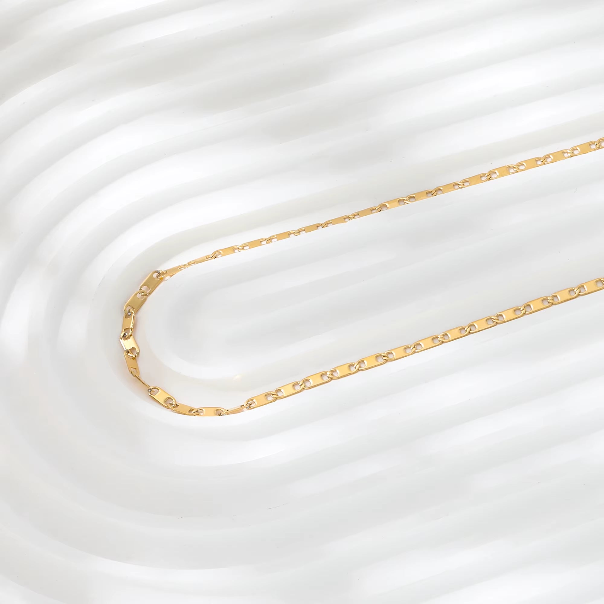 Joolim Jewelry Gold Plated Link Chain Choker Necklace Stainless Steel Jewelry Wholesale