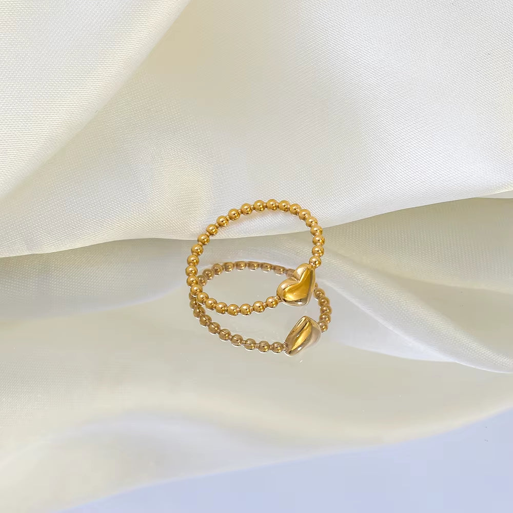 Joolim Jewelry 18K Gold Plated Stainless Steel Line Waved Sea Gull Rings for Women