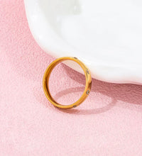 High End 18K Plain Gold Star Zircon Surround Dainty Ring Stainless Steel Trendy Simple Gold Plated Jewelry