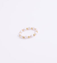 High End 18K Gold Plated Dainty Fresh Water Pearl Beads Rings Stainless Steel Jewelry Trendy Finger Ring