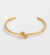 High End Gold Plated Stainless Steel Knot Cuff Bracelet for Women Wholesale Jewelry