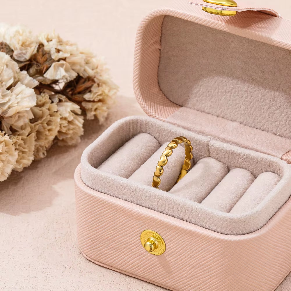 Joolim Jewelry Wholesale 18K Gold Plated Closer Heart Stainless Steel Ring for Women Fashion Jewelry